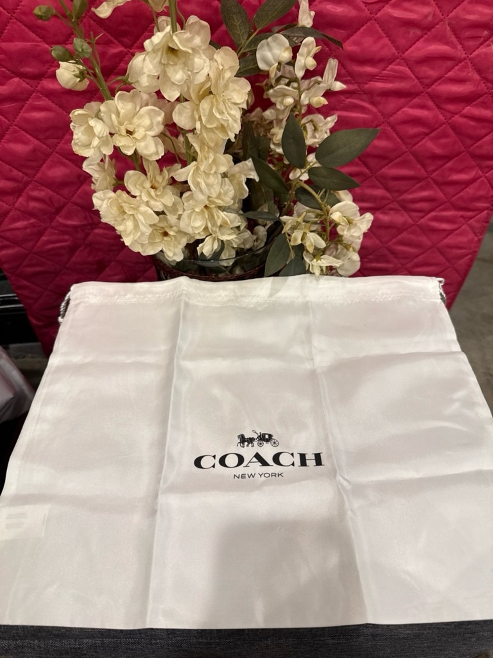 COACH White Dust Bag - New York Logo